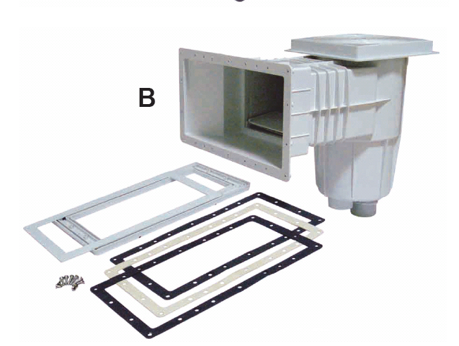 Wandskimmer brede mond - Groot - beton/foliewand - WIT!