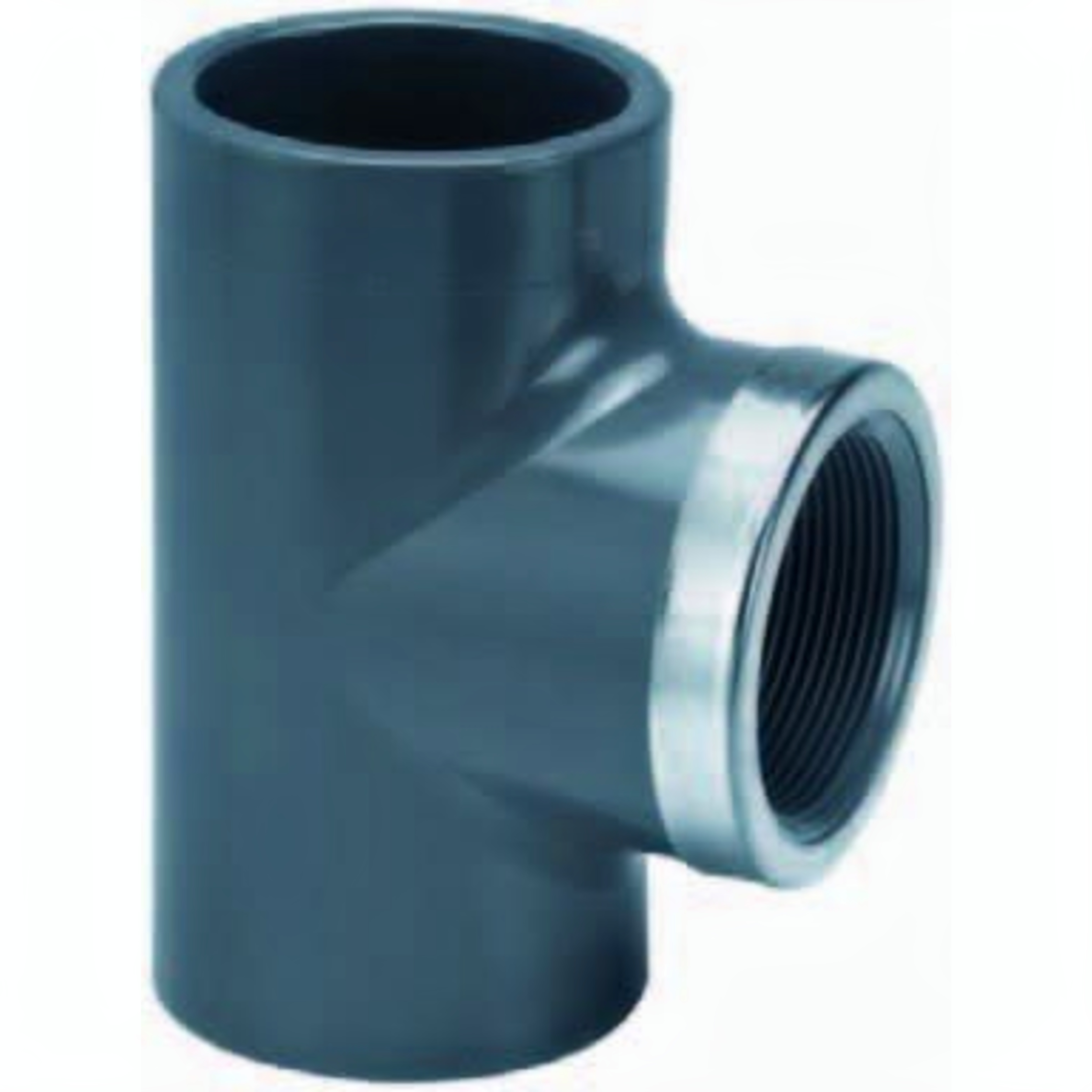 T-Stuk 20 x ½" Lijm x Binnendraad met RVS Ring afbeelding