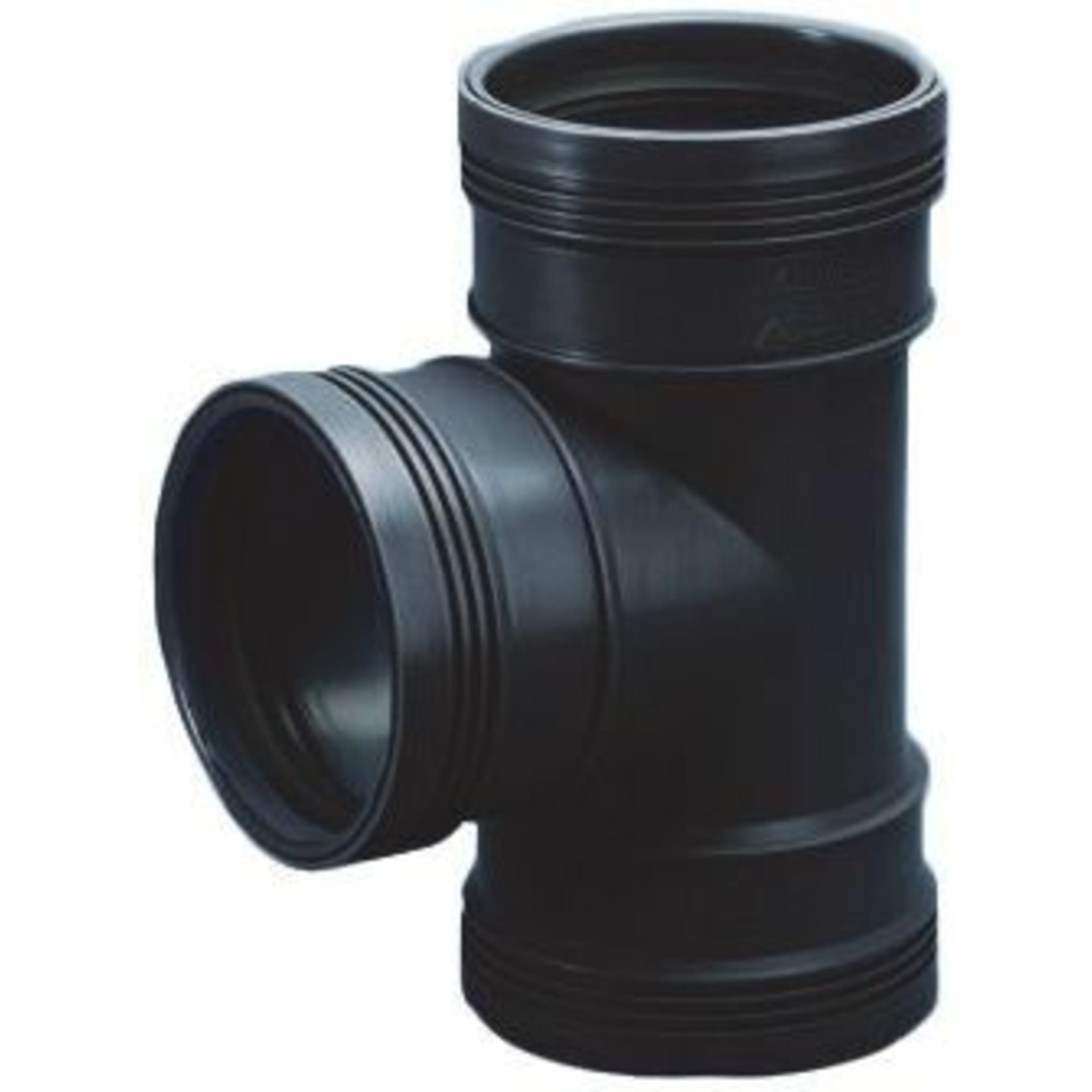 T-Stuk 87° 3 x Manchet Zwart 90mm Wavin