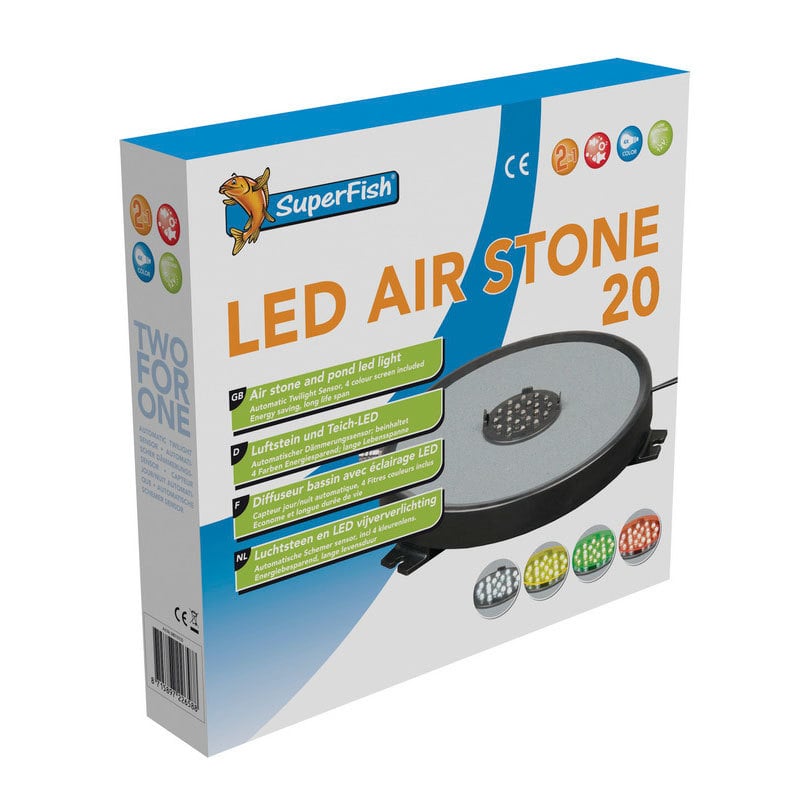 Superfish Led Color Luchtsteen 20 cm - Kleurwisselende LED & 4 Lenzen afbeelding