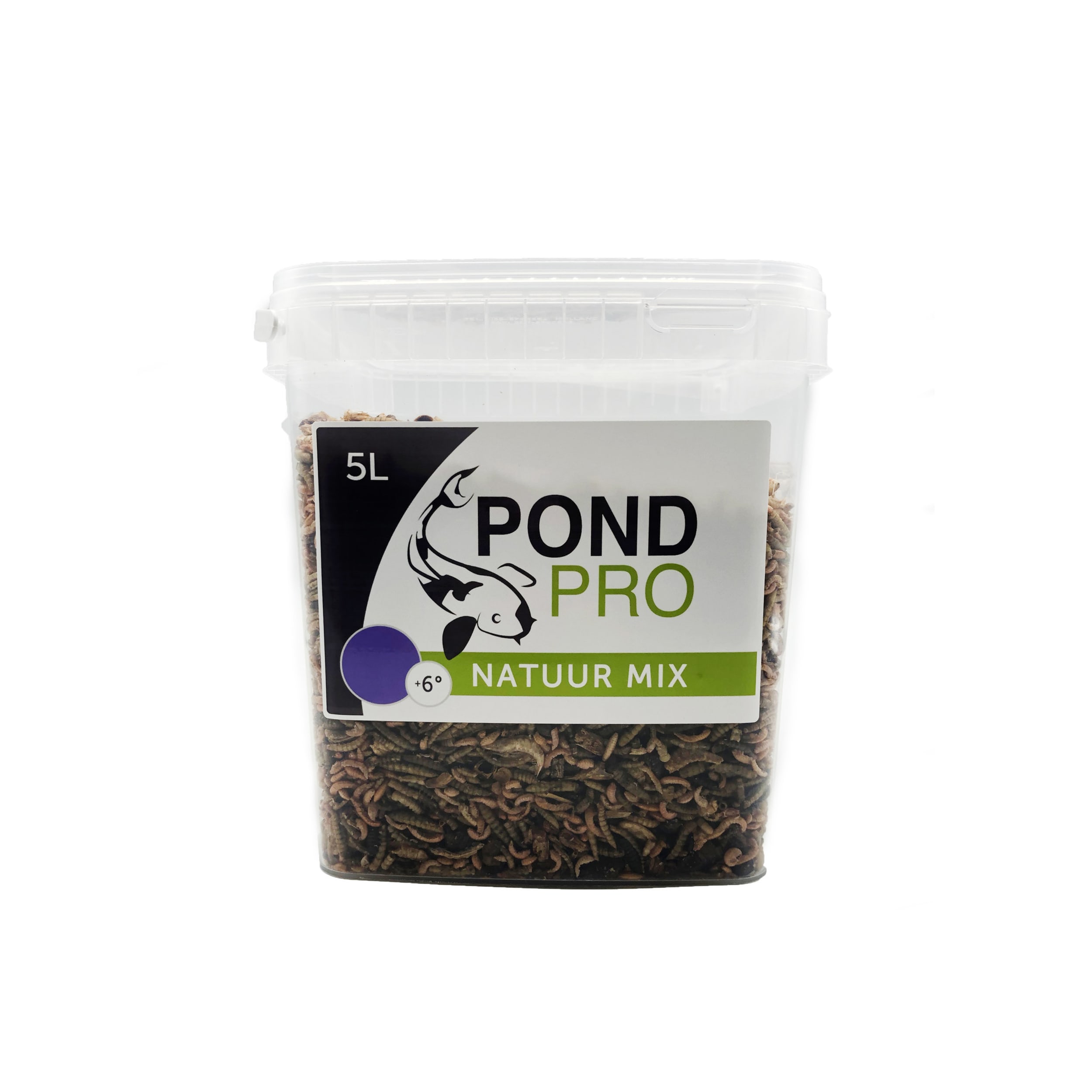 Pond Pro Koi Voeding Natuur Mix - Eiwit- & Vetrijk Dieet, Hoofdingrediënten Gammarus & Meelwormen, 5L afbeelding