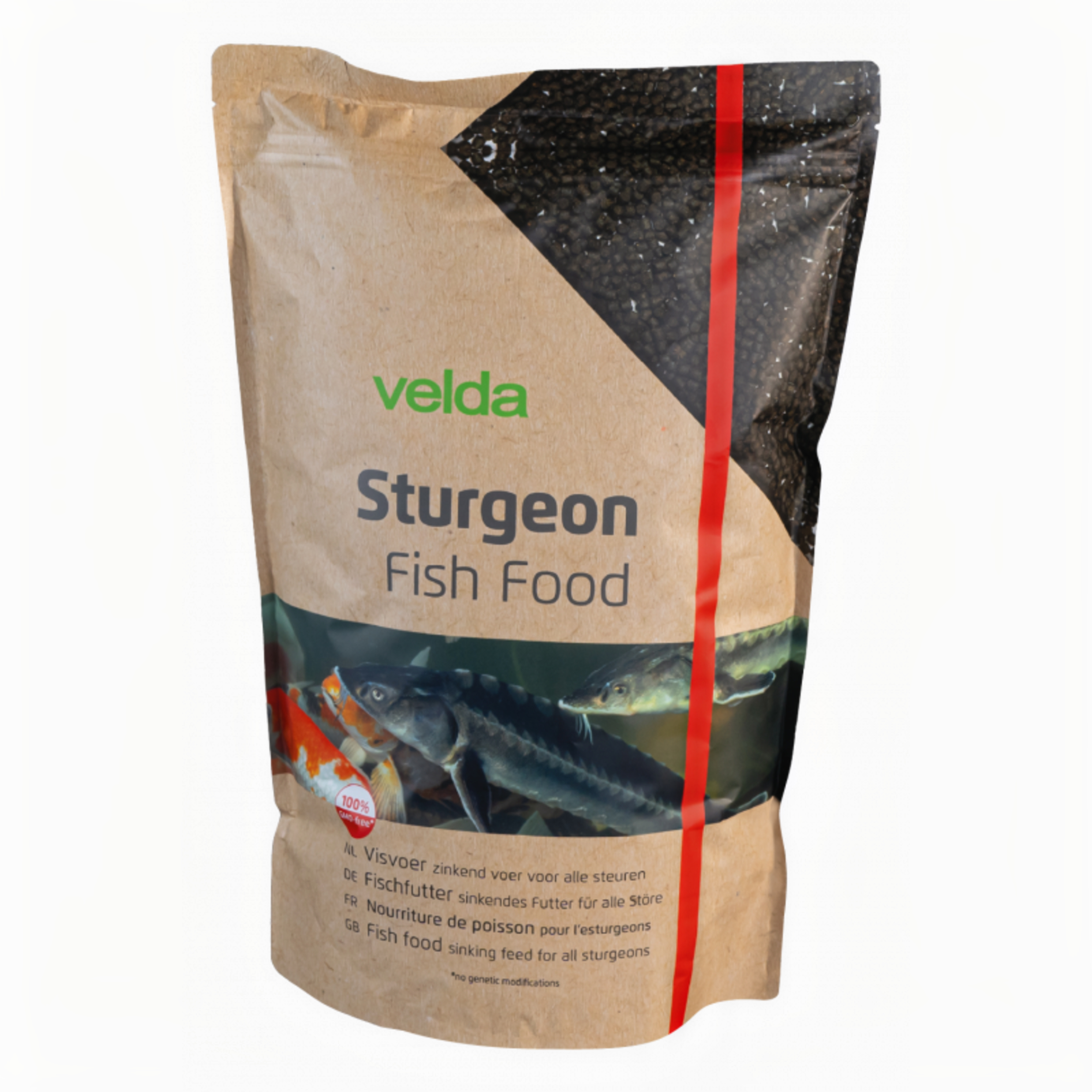 Velda Sturgeon Fish Food 3000ml - 3mm GMO-Vrij Bodemvoer voor Steuren, Optimale Gezondheid