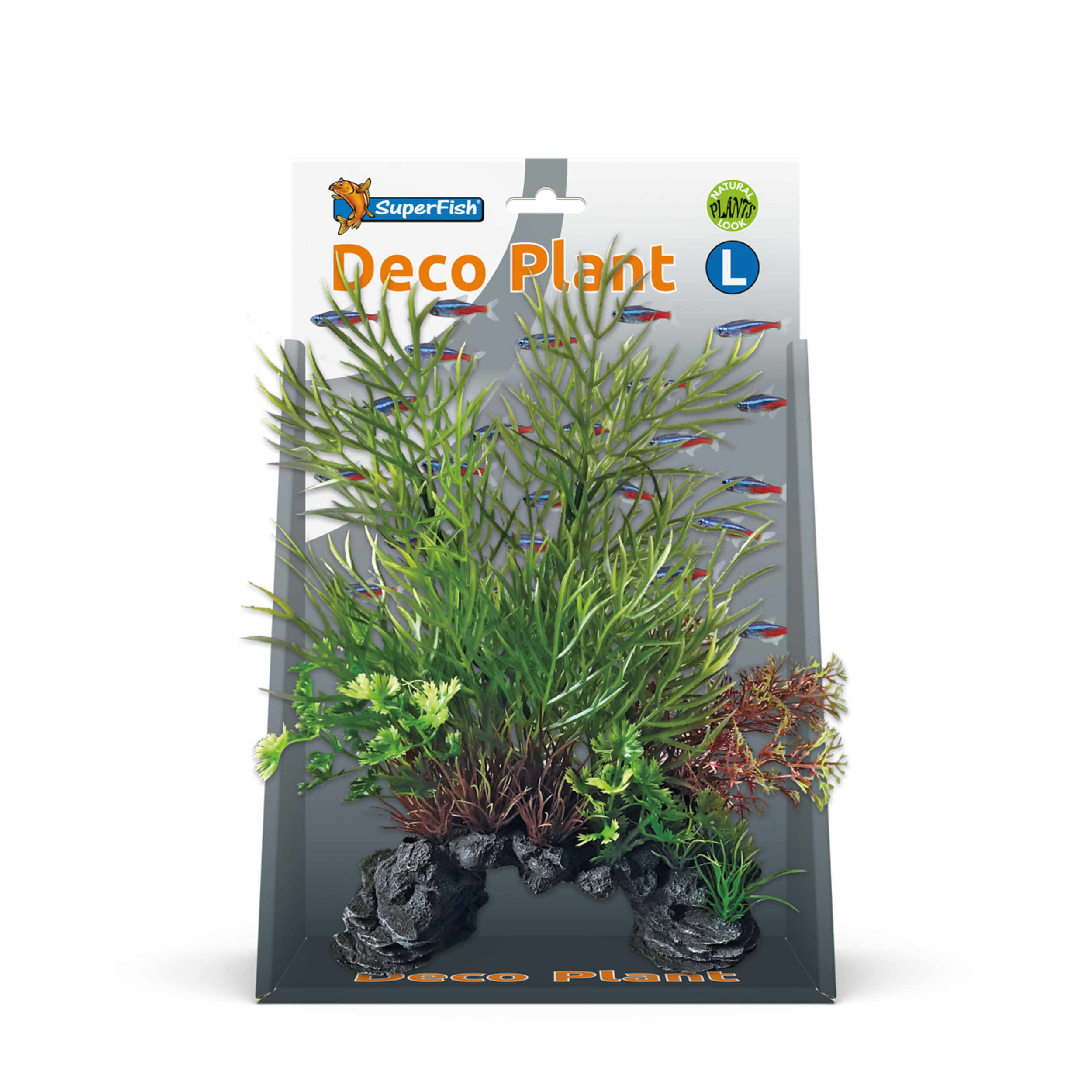 Superfish Deco Plant L Ceratopteris - Kunstplant voor Aquarium met Rotsbasis, Veilig & Onderhoudsvrij afbeelding