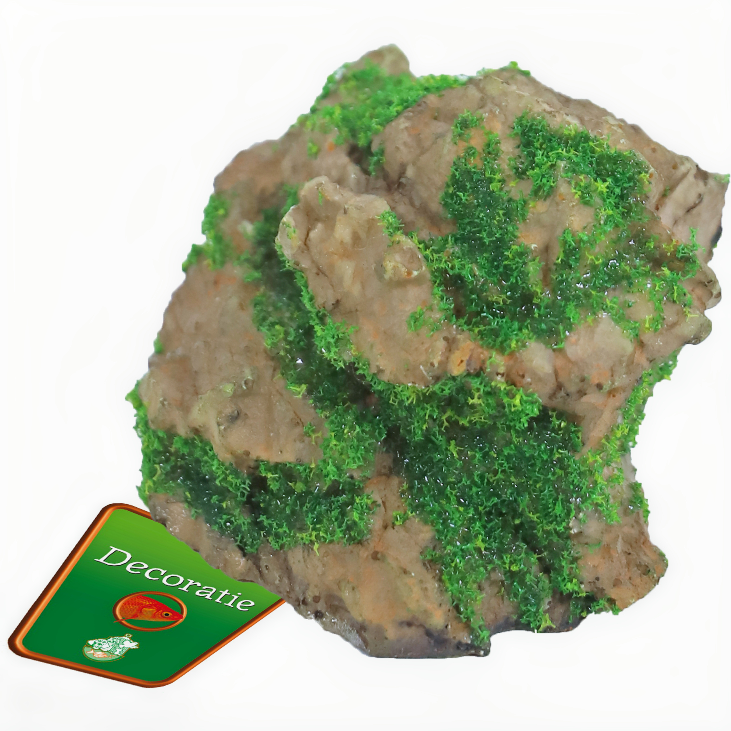 Boon Aquarium Decoratie - Polyresin Rots met Mos 11x8x7cm - Natuurlijk en Duurzaam Ornament afbeelding