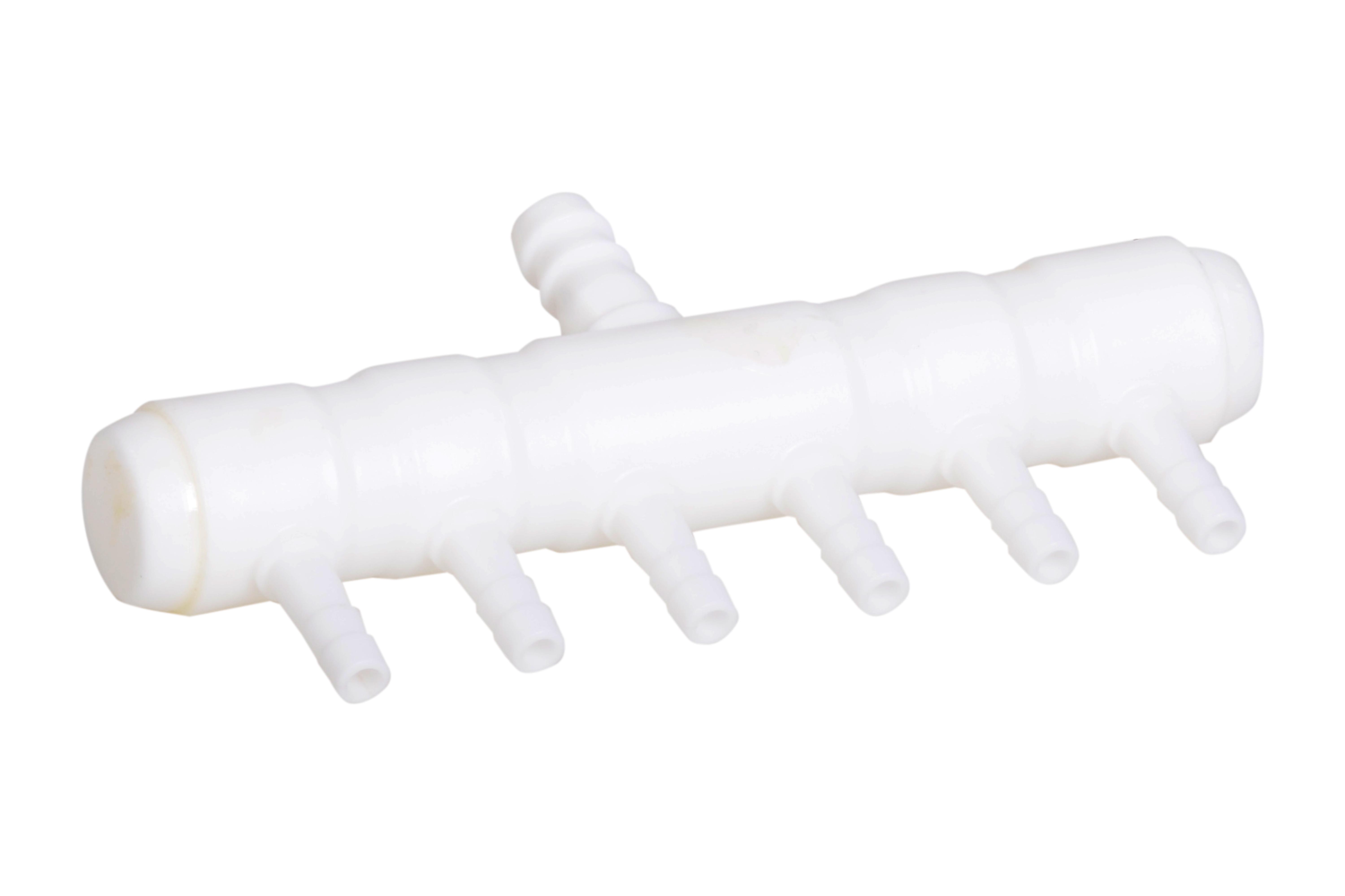 Luchtverdeler kunststof 9MM 6 uitgangen zonder kraan afbeelding