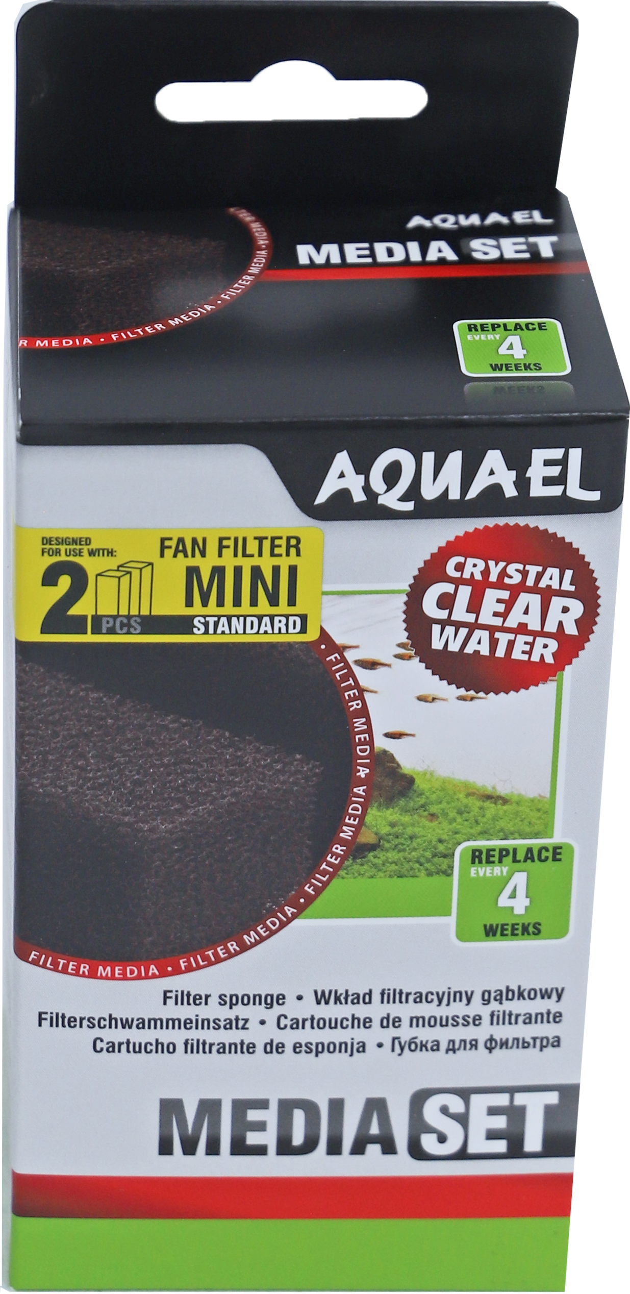 Aquael Schuimstofpatroon Mini Plus - Set van 2 voor Heldere Aquariumzuivering, Compatibel met Fan Filter afbeelding