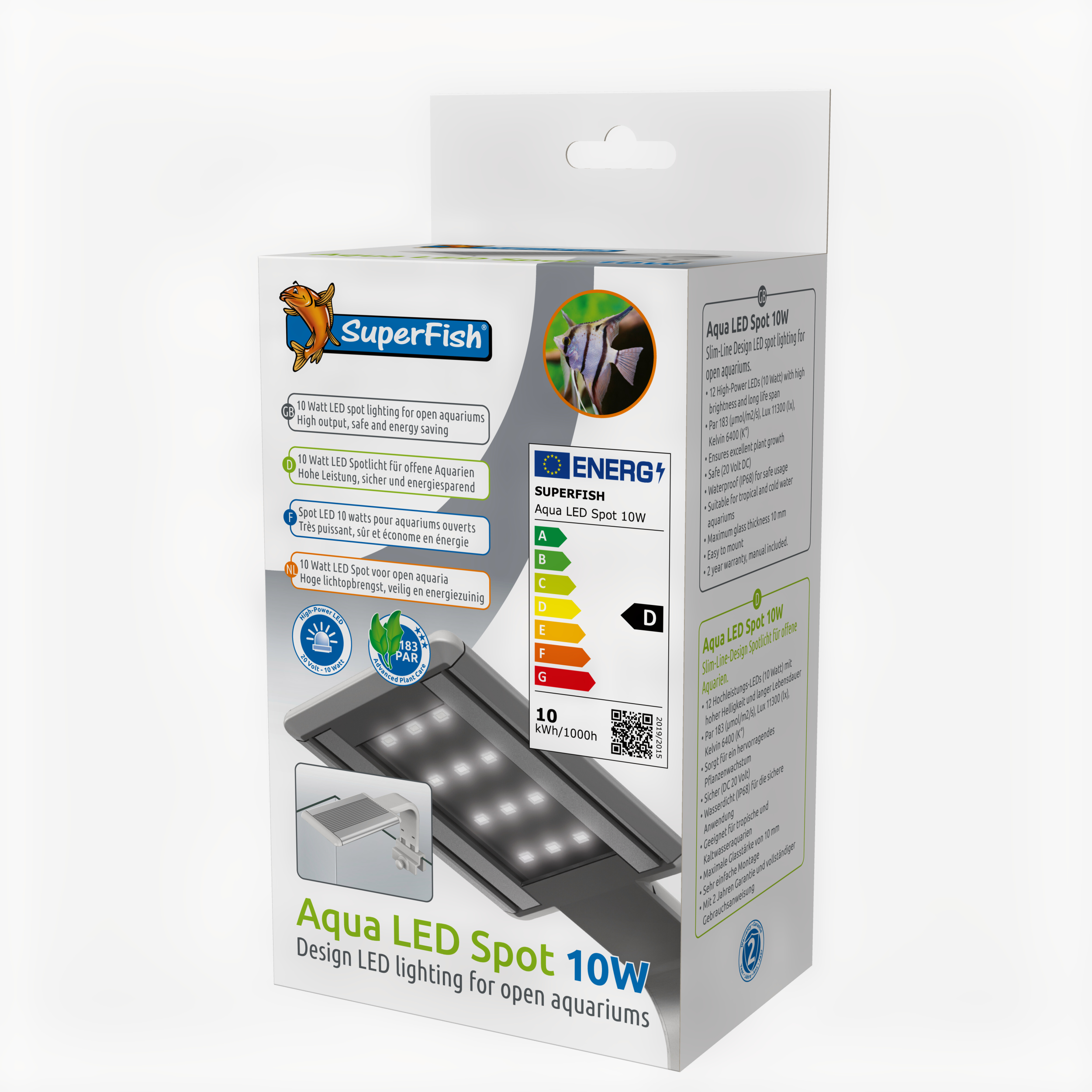 Superfish Aqua Led Spot 10w - Energiezuinige Waterdichte Aquarium LED Verlichting afbeelding