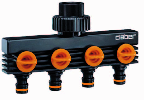 Claber Verdeelstuk 4-weg 8581 - Weerbestendig Kliksysteem voor Efficiënte Tuinbewatering afbeelding