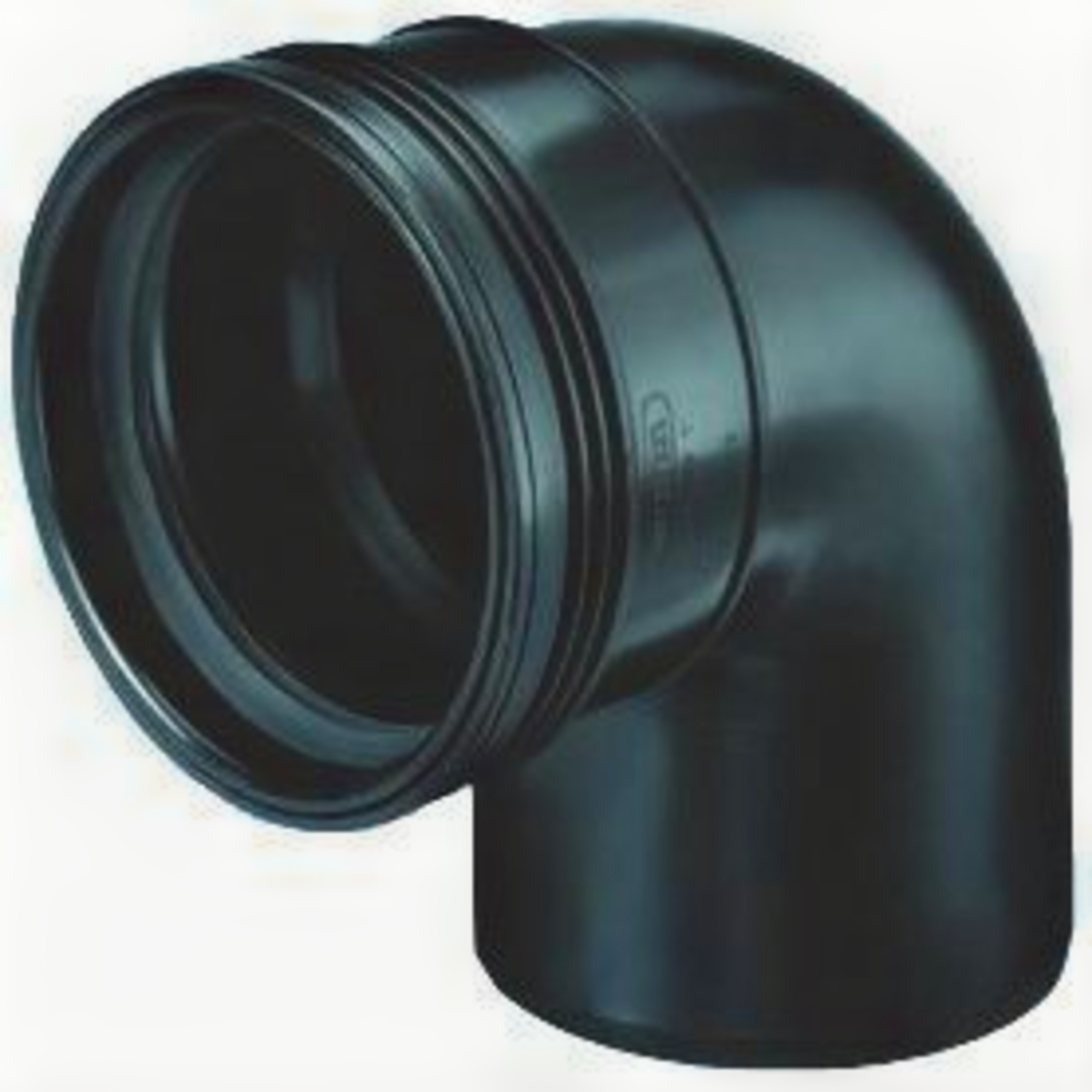 Bocht PP 87° Spie x Manchet Zwart 90mm Wavin