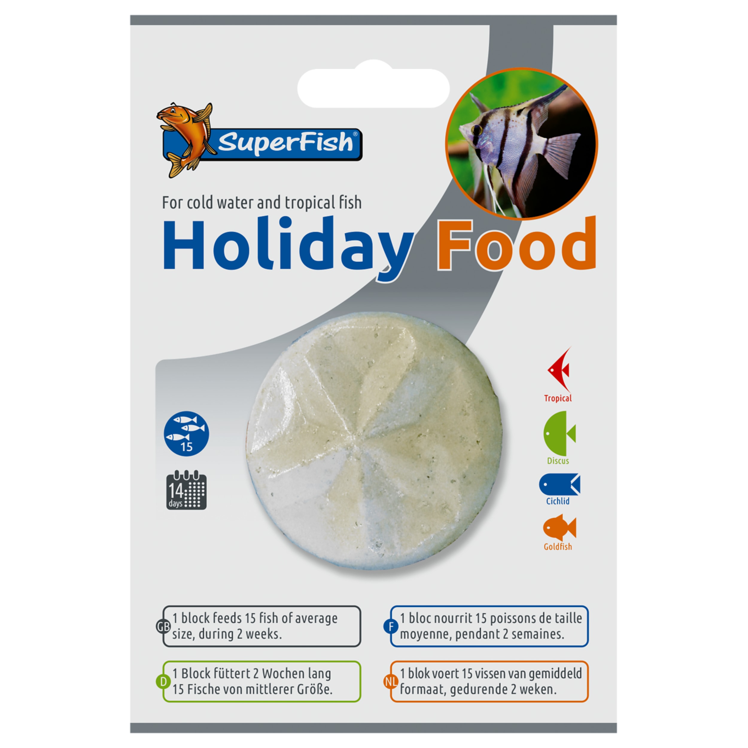 Superfish Holiday Food 1x - 2 Weken Voer Voor 15 Aquariumvissen - Langdurig Vakantievoer afbeelding